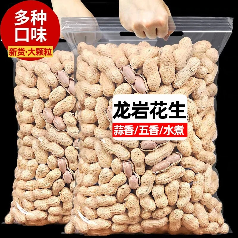9.9抢一袋】新货龙岩花生500g水煮五香蒜香味花生坚果炒货零食年货