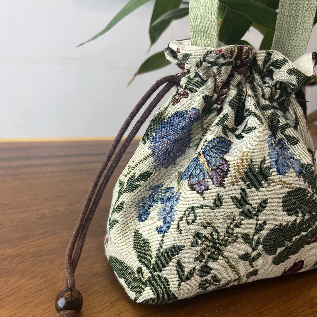 森林系提花束口包