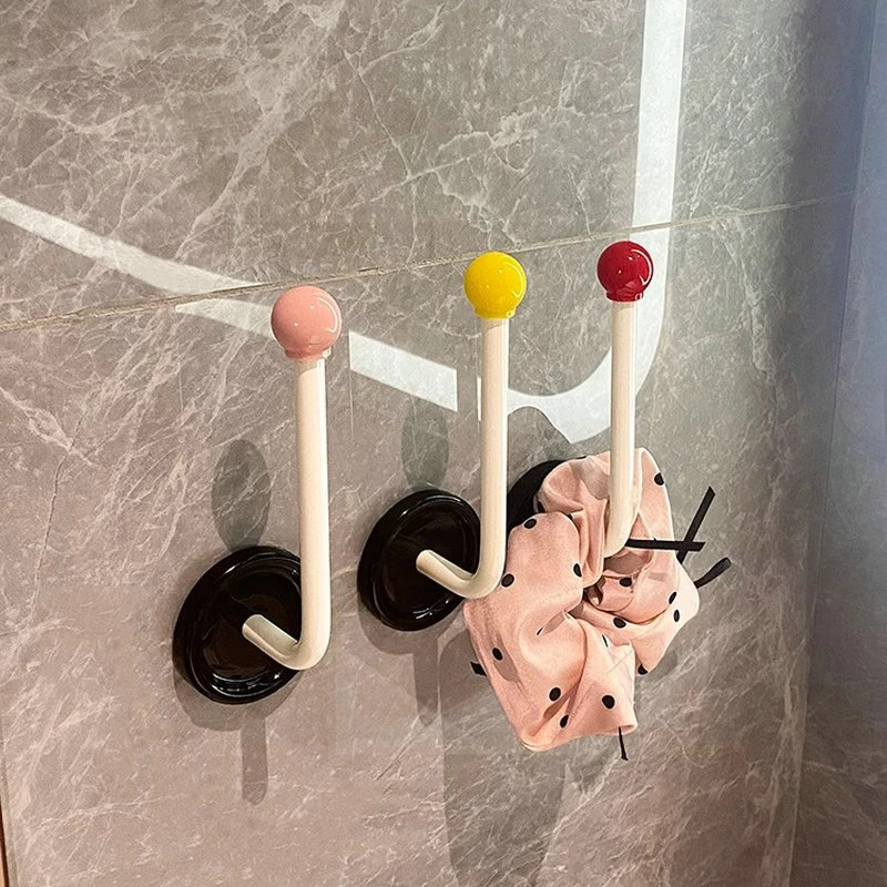 新款多巴胺免打孔发箍收纳架客厅卫生间浴室发圈头绳壁挂式置物架