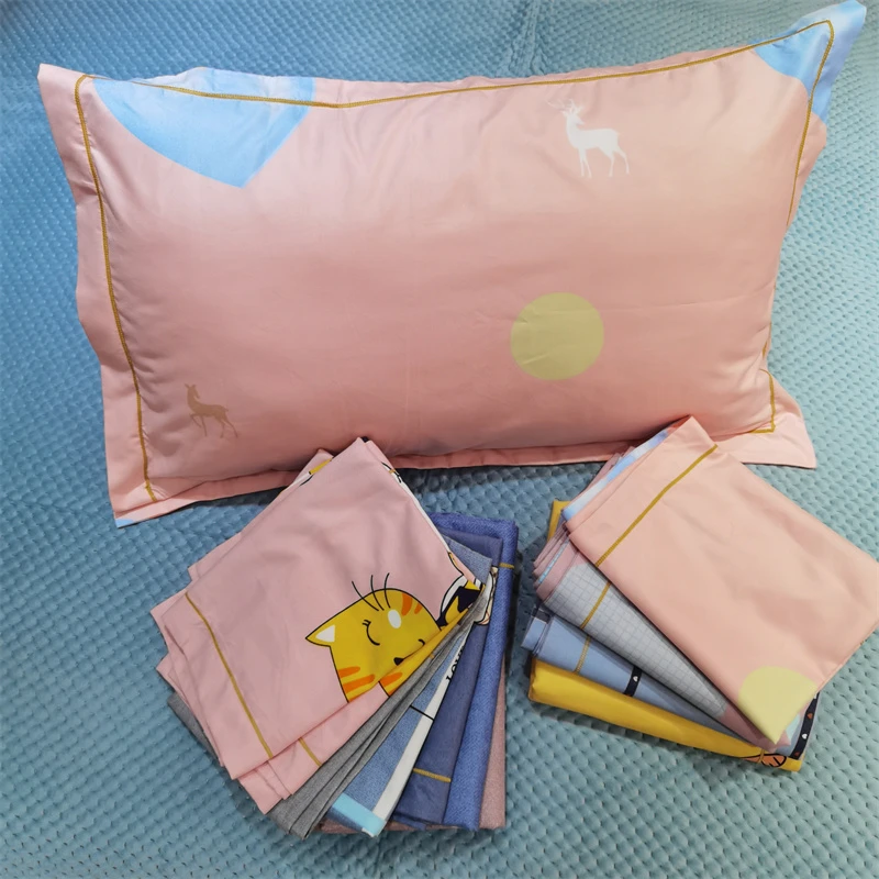 暖绒棉枕头套磨毛布单人枕套一对/一个48*74（颜色随机）