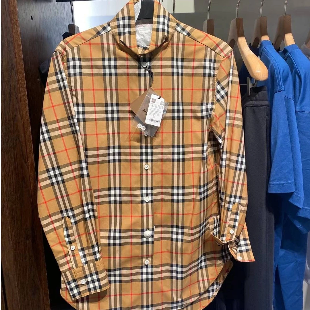 全新未使用 BURBERRY/博柏利 博柏利 浮力女士经典格纹衬衫纯棉