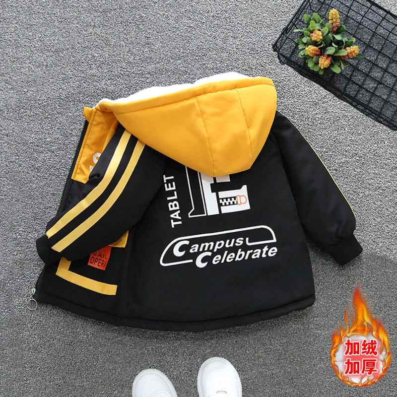 男童冬装加绒外套2024新款女童棉衣秋冬派克服中大童加厚保暖棉袄