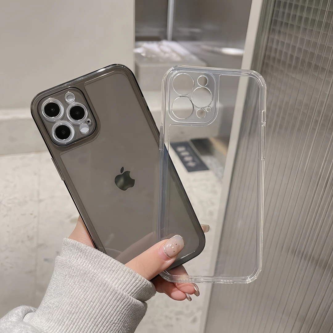 ins风网红透明|透黑高级感简约小众全包防摔苹果手机壳适用iPhone