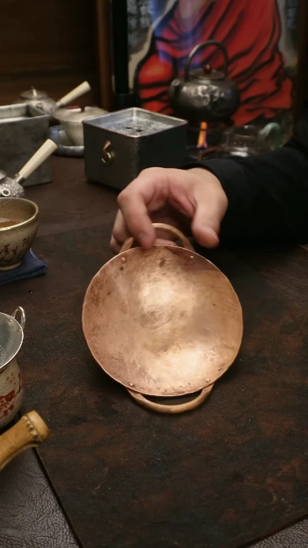 【闪购商品】紫铜炒茶锅煎锅茶配件