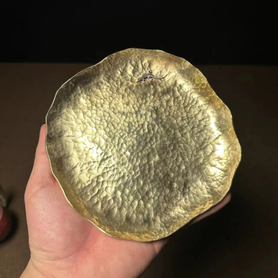 纯手工黄铜银饰不规则茶盘壶承果盘