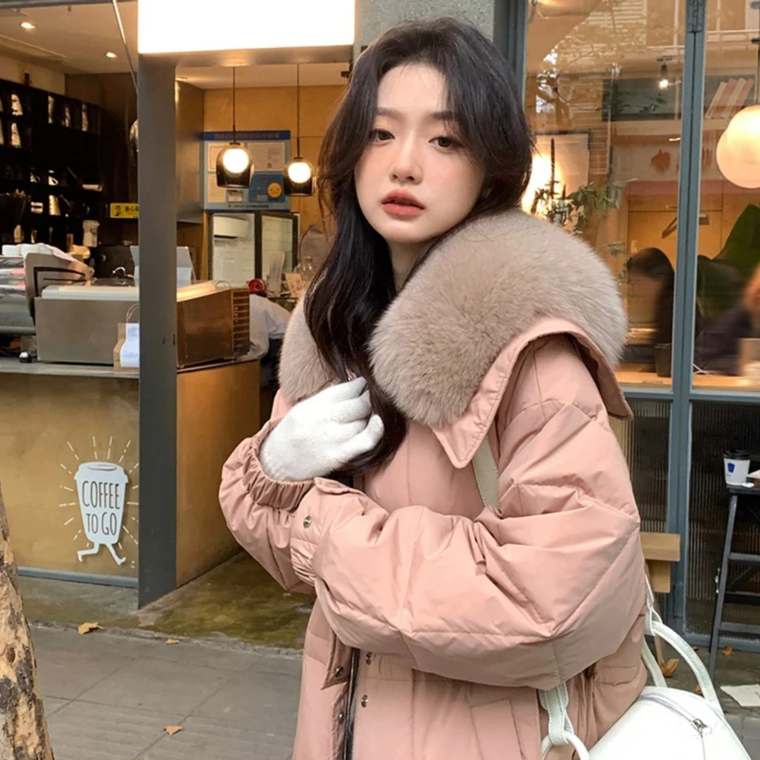 羽绒服女2023年新款冬季中长款高级感炸街时尚洋气加厚长款