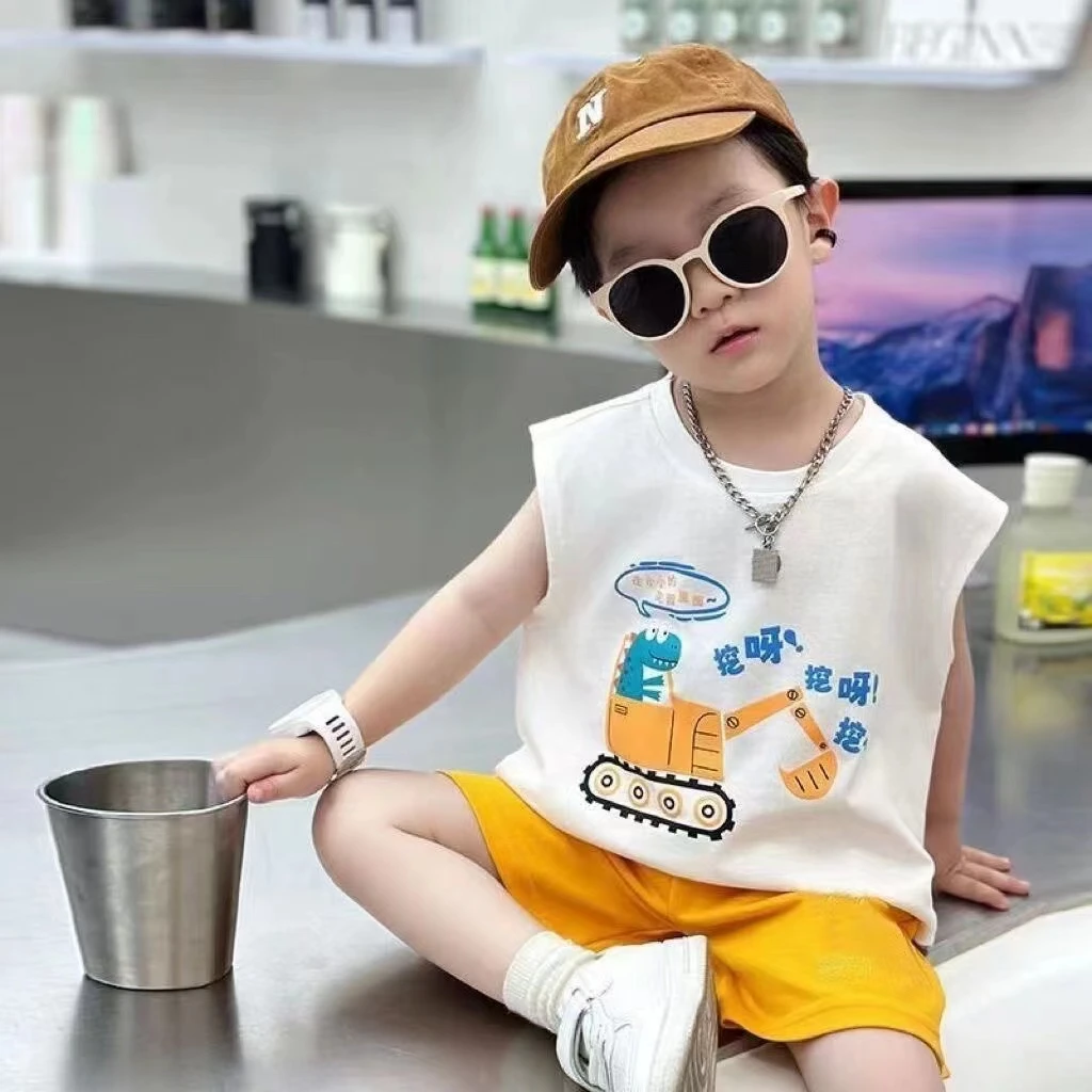 A02-A69夏款套装男童夏季套装断码清货小童休闲洋气