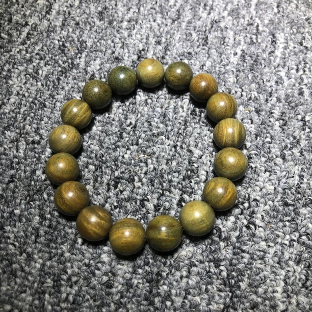 风华文玩 绿檀木1.2手串