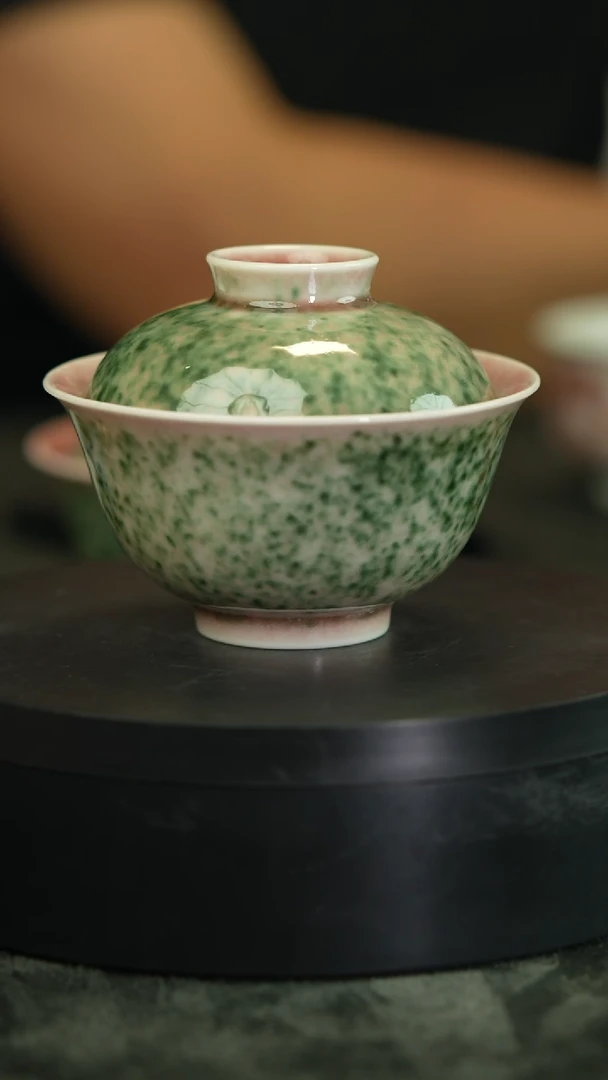 【闪购商品】杯018豇豆红六字甲辰庐陵昱西双喜盖碗