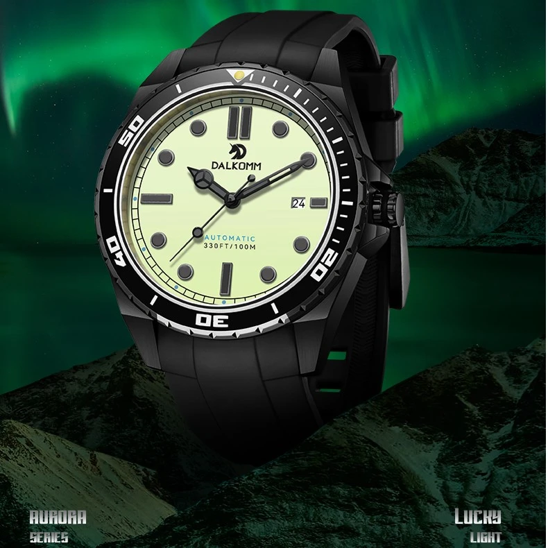 Dalkomm/达可蒙全盘夜光表多功能机械表潜水时尚轻奢男士限量表款