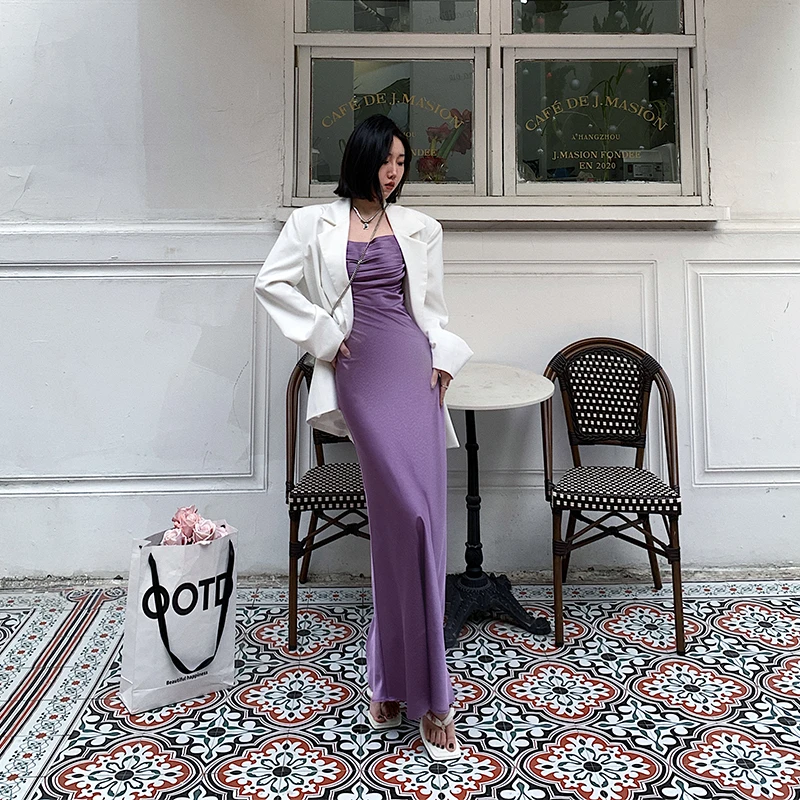 十三粥私服 摩登复刻 法式气质显瘦连衣裙2023新款收腰修身吊带裙