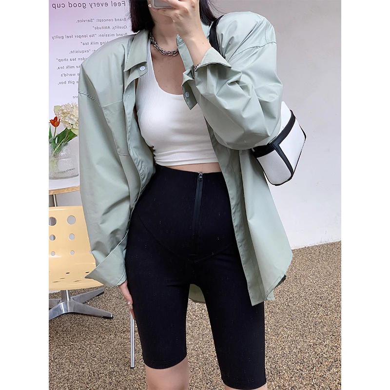 十三粥私服 城市骑行计划 显瘦高腰休闲打底弹力外穿五分打底裤