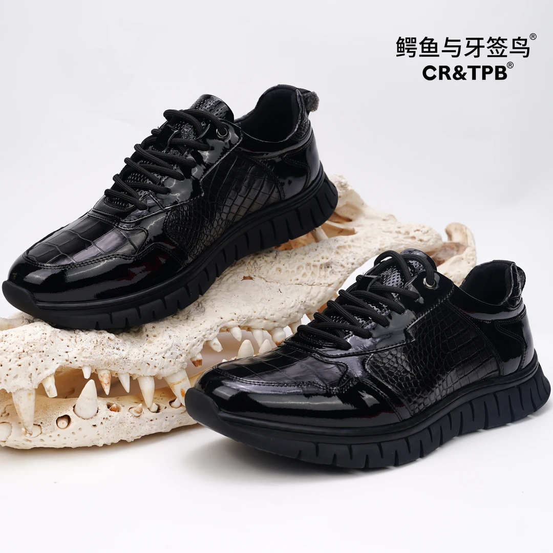 【仅剩44码 特价清】男士休闲皮鞋设计师潮款鳄鱼皮运动鞋326A