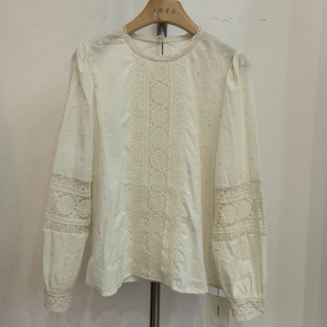 馨语家早秋款韩系优雅小衫衬衫气质长袖白色百搭