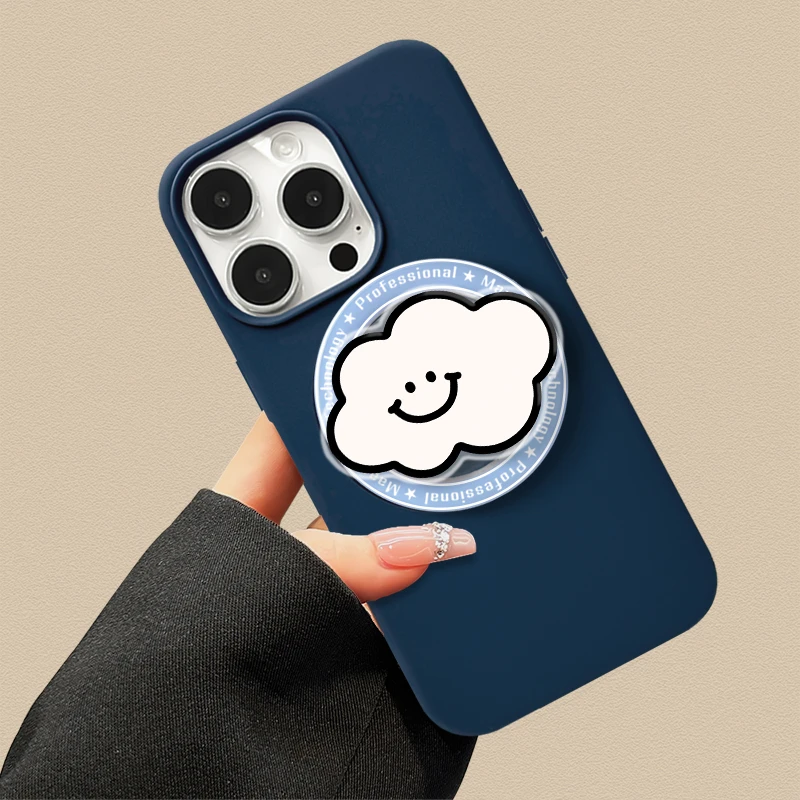 适用于苹果透明液态磁吸支架iPhone14promax时尚15plus防摔手机壳