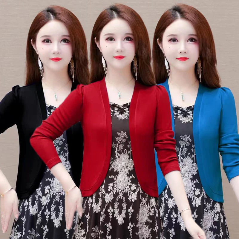 小香风披肩女短款外套2024春秋季新款西装坎肩配旗袍裙子外搭开衫