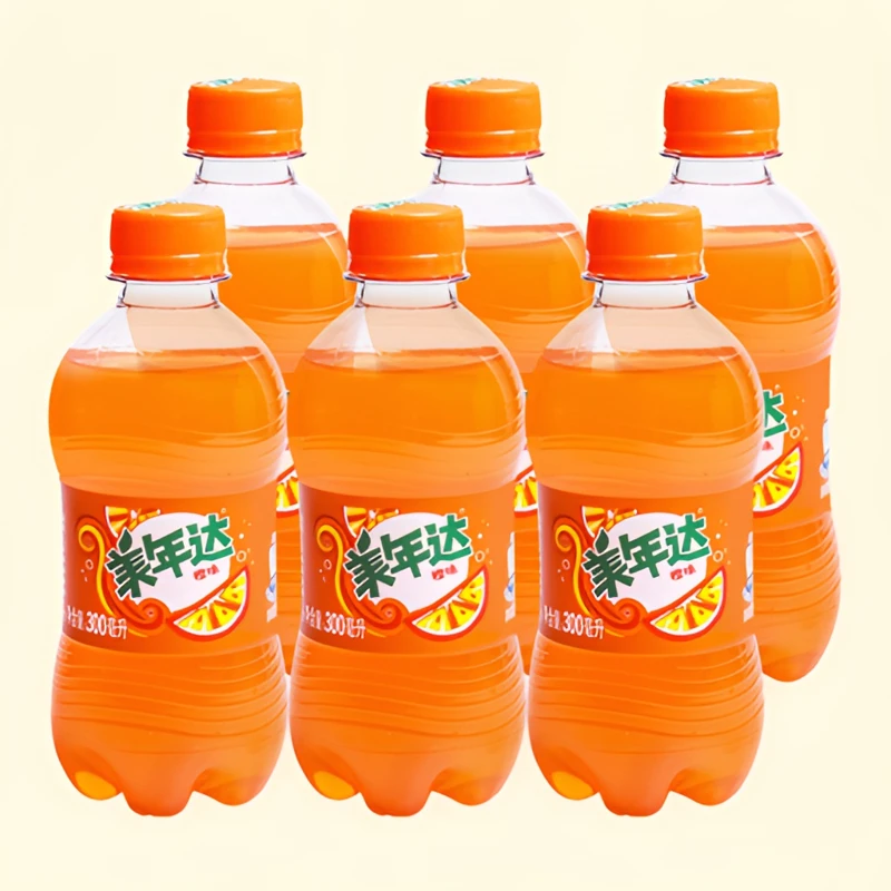 百事可乐美年达6瓶经典方便携带III休闲饮品冰爽添加美年达饮料