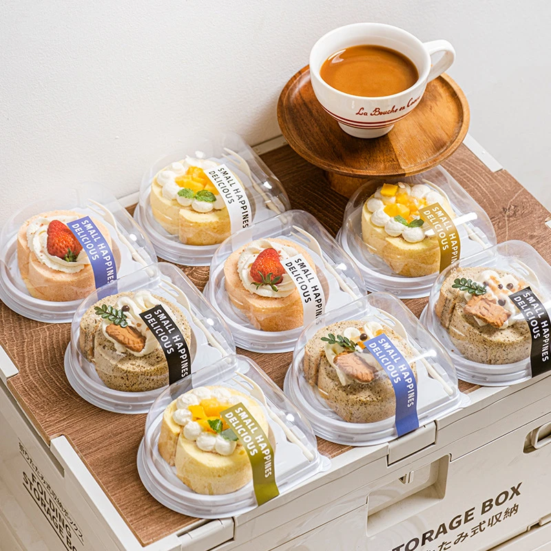 蛋糕卷包装盒瑞士卷打包盒透明加厚甜品独立包装盒烘培蛋糕盒带盖