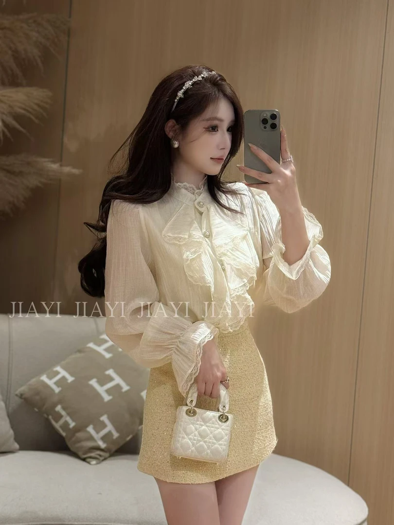 【JIAYI】法式宫廷风荷叶边绝美衬衫