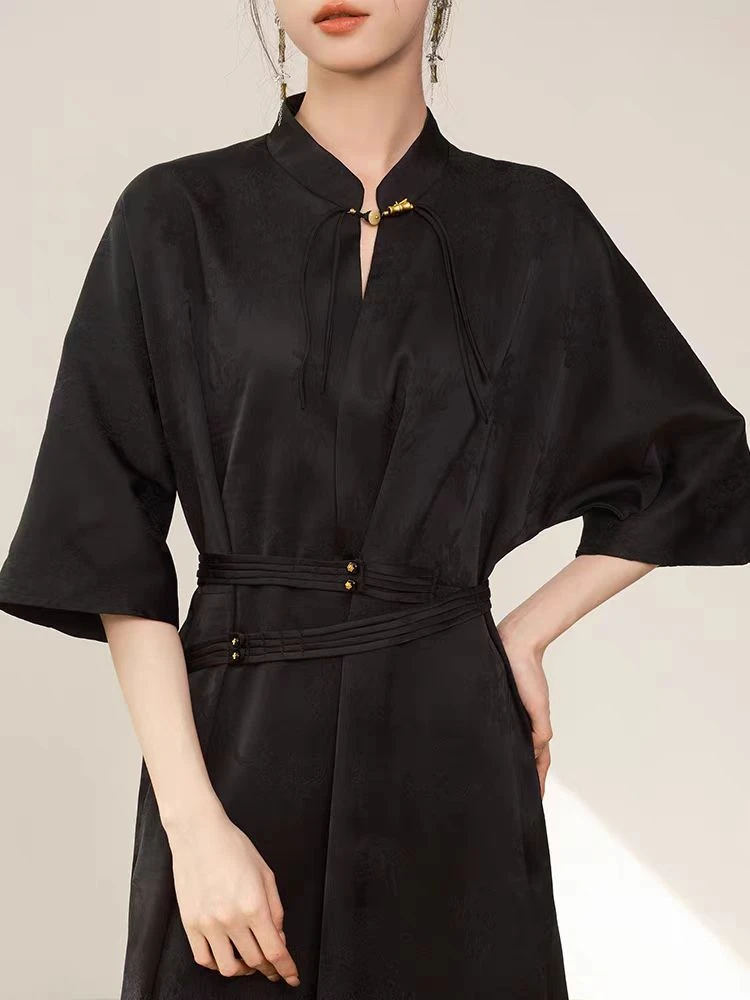 春夏新款连衣裙时尚新款新中式微胖女生显瘦裙子夏天连衣裙