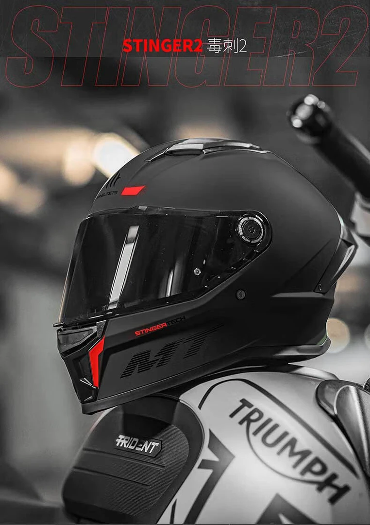 【MTHELMETS】【毒刺2】西班牙头盔摩托车男女全覆式夏季透气全盔