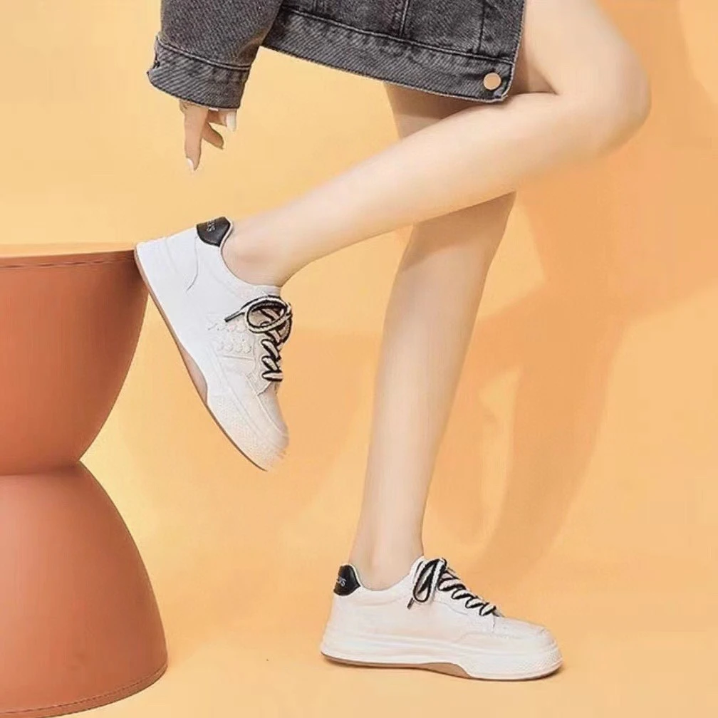 O.L新款时尚韩版休闲鞋百搭厚底软底透气小白鞋2129 W