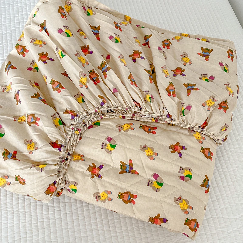 2024新款全棉卡通绗缝床笠加厚全包席梦思保护套