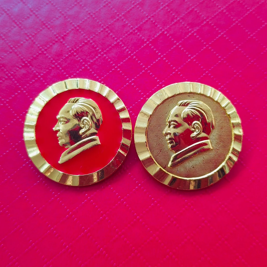 合金胸针 毛主席像章胸针胸章时尚百搭经典金色精致中古复古纪念