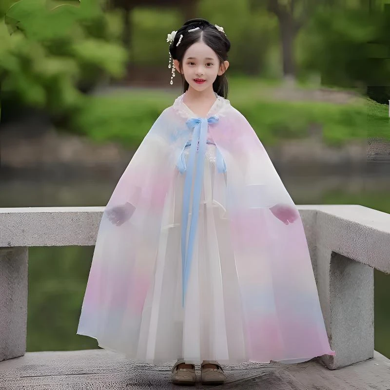女童汉服儿童秋季中国风唐装夏季小女孩2024新款连衣裙秋款超仙裙
