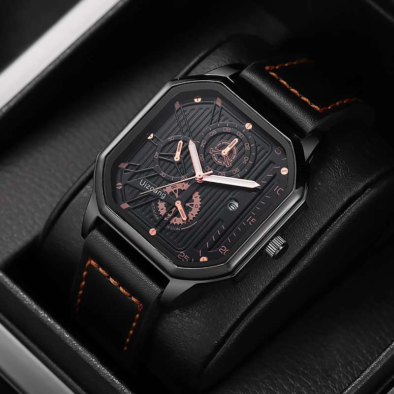 男士手表ins高颜值青少年学生党方形石英表时尚潮流夜光大表盘