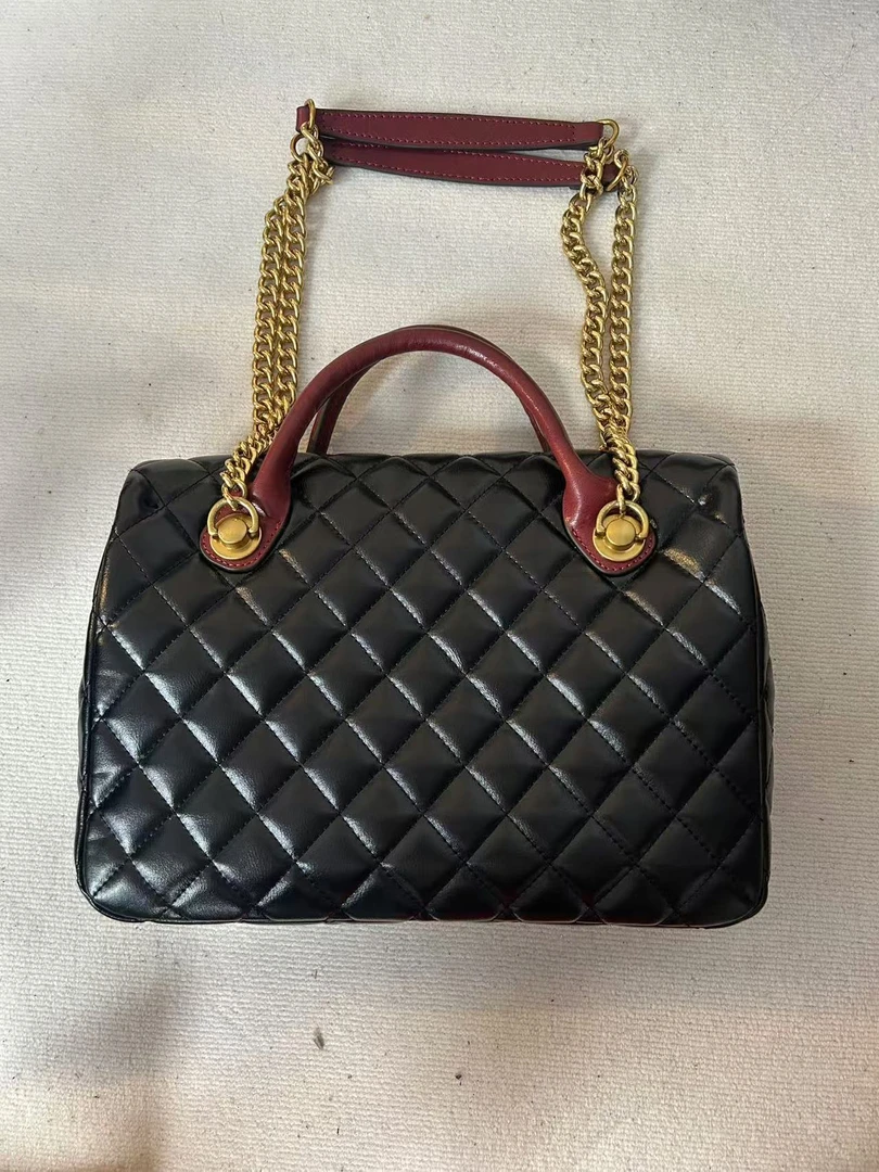 Laugh Queen手工打造真皮女士新款包10805孟 红色双手柄