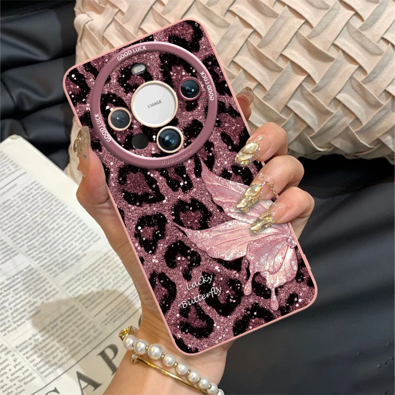 豹纹仙仙蝴蝶适用华为mate70pro手机壳mate60新款50奢华40高档女