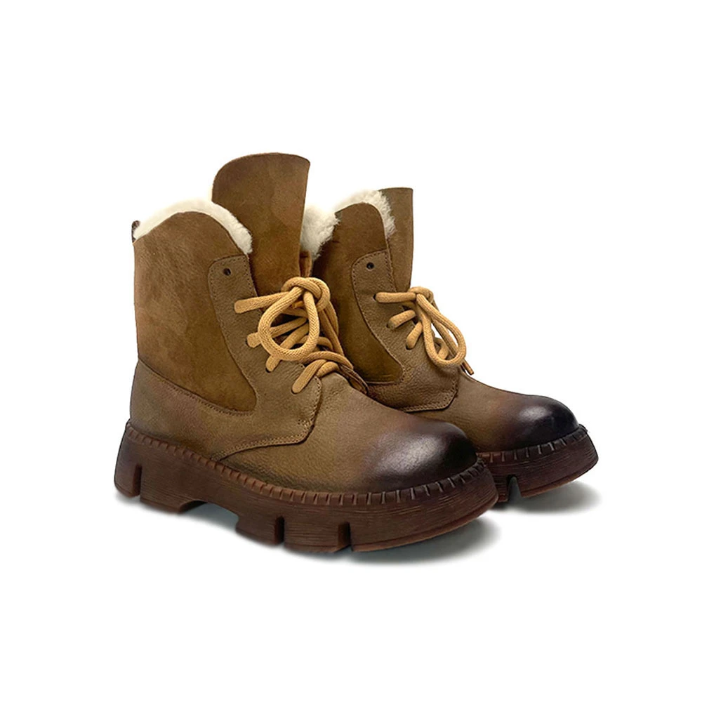 2024新款时尚百搭皮毛一体女靴广州真皮女靴雪地靴