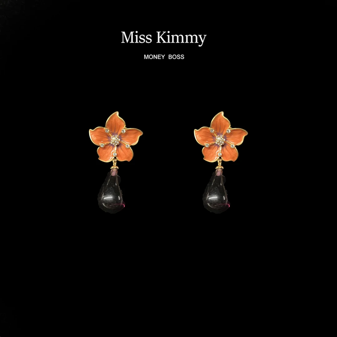 铜合金耳饰 MissKimmy 牵牛花轻奢耳钉时尚百搭0620