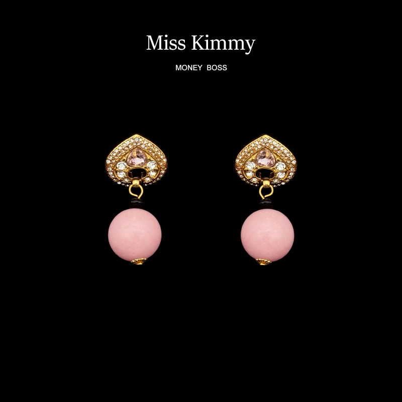 铜合金合成锆石耳饰 MissKimmy复古轻奢优雅小众设计感耳饰0612