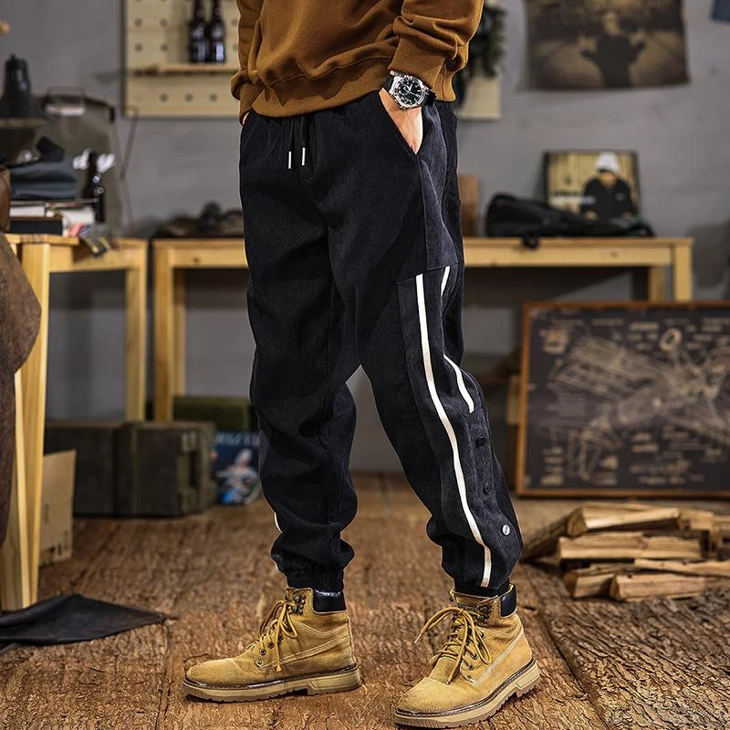 U&PURA2025秋冬新款美式潮牌休闲裤男宽松百搭大码拼接美式高端潮