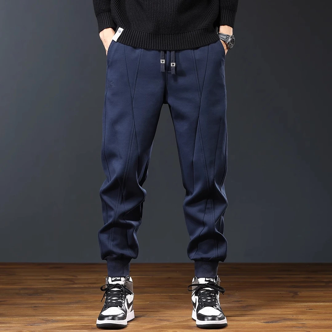 U&PURA秋季高级感重磅弹力休闲裤男士潮流束脚运动卫裤美式高端潮