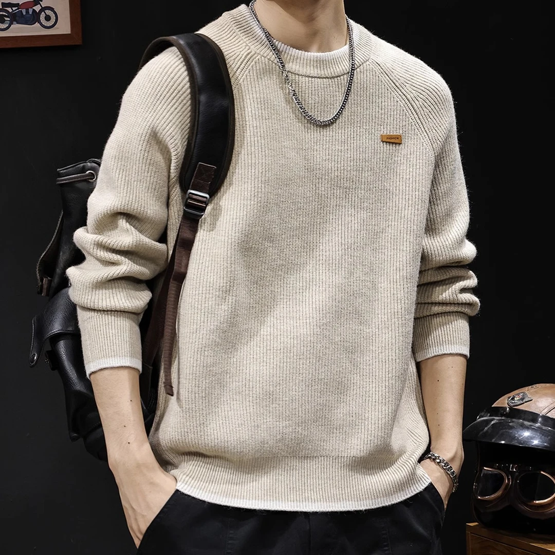 U&PURA毛衣男秋冬款保暖重磅打底潮牌宽松大码外穿粗线美式高端潮