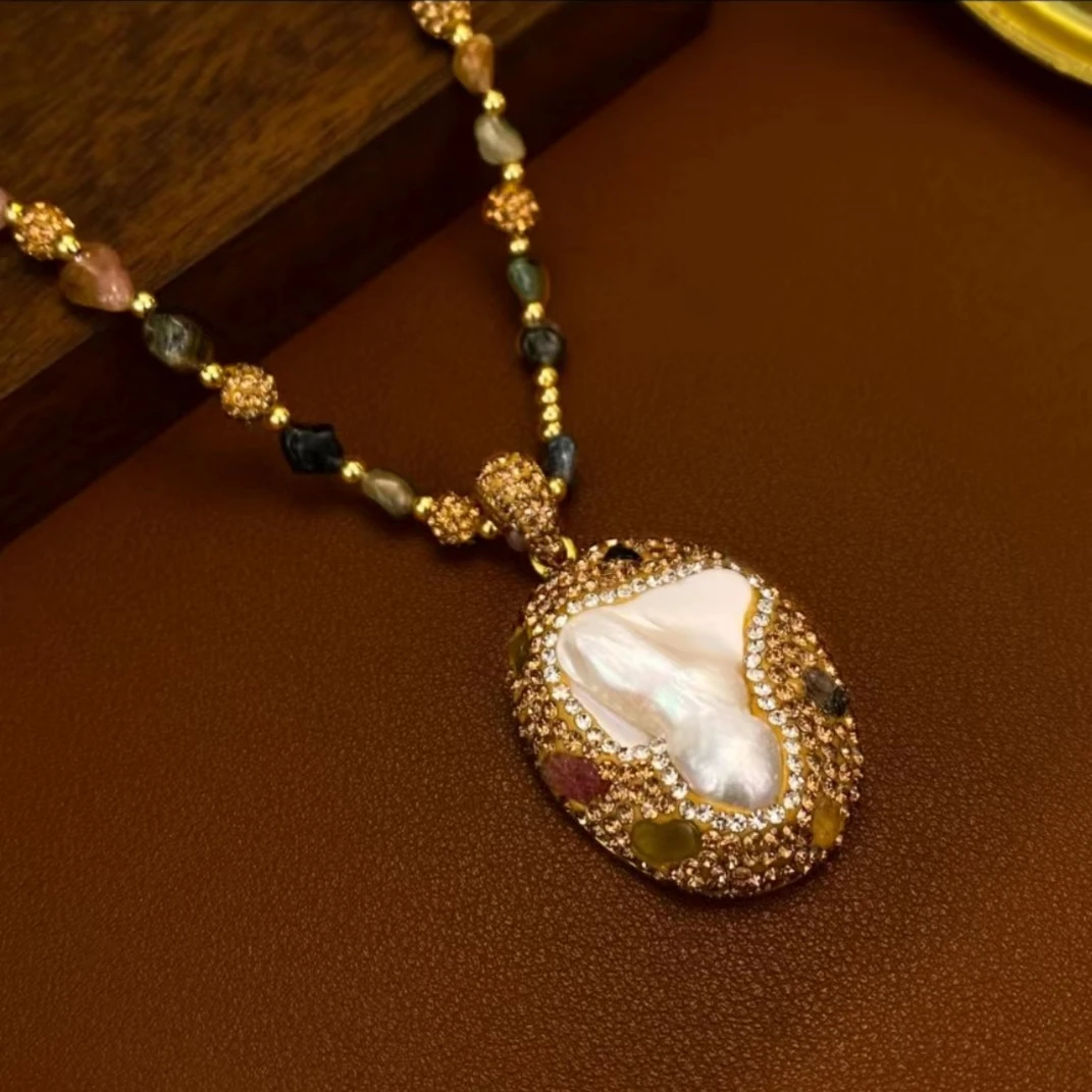 中古百搭个性气质巴洛克异形珠毛衣链小众复古项链【多样性发货】