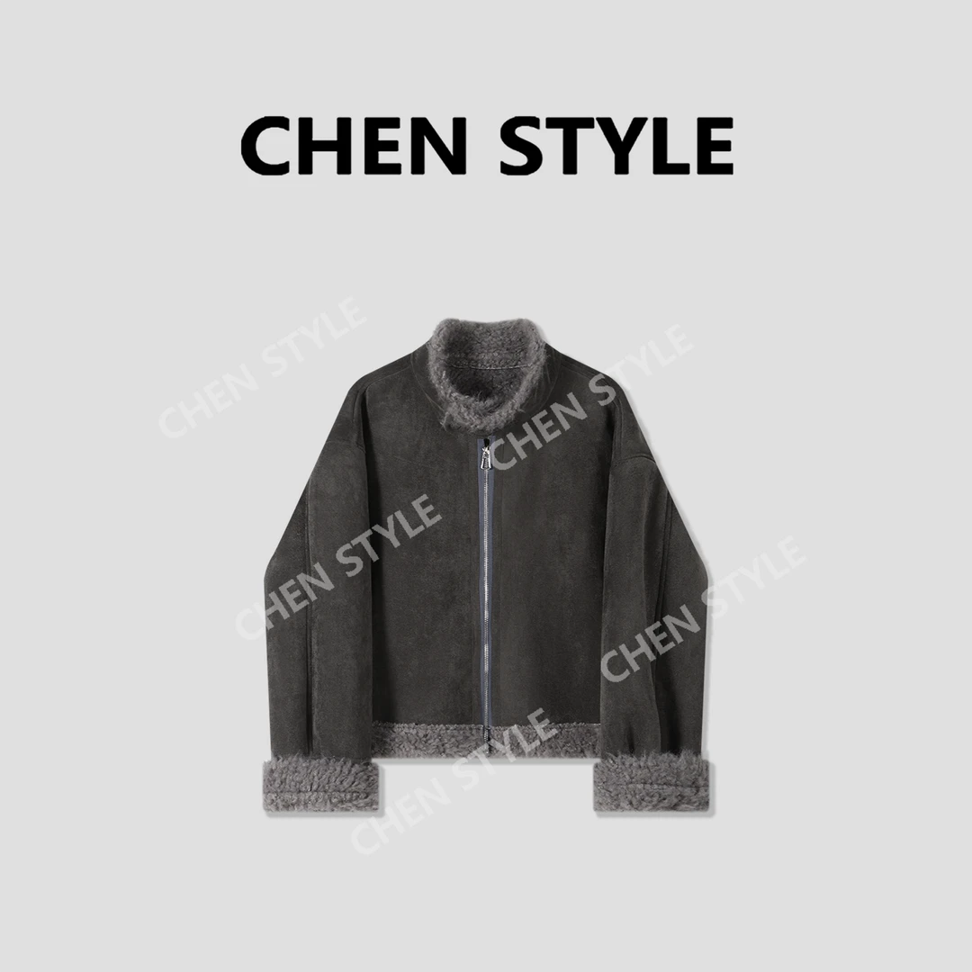 楚楚君~【自成焦点】WT65472加绒短款机车风外套