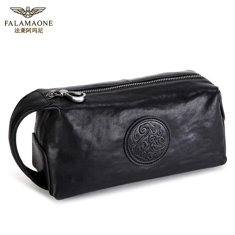 法莱阿玛尼男士手包头层牛皮商务手抓包个性时尚手拿包潮流手拎包