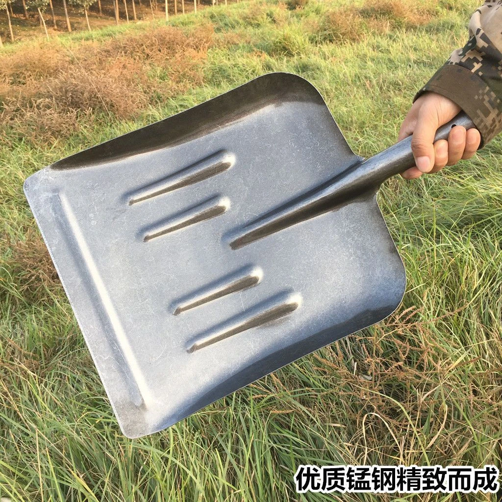 铁锹锰钢特大铁铲粪神器平头宽板方锹收粮食铲子铁锨养殖场清粪铲