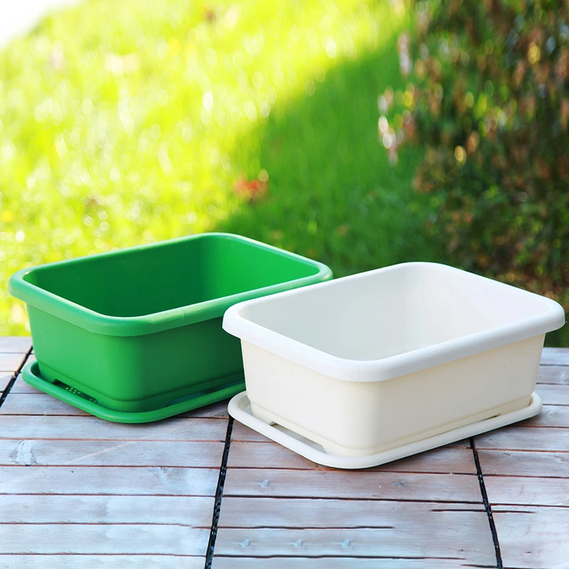 新款加厚长方形阳台种菜盆长条型塑料加宽家庭蔬菜种植专用大花盆