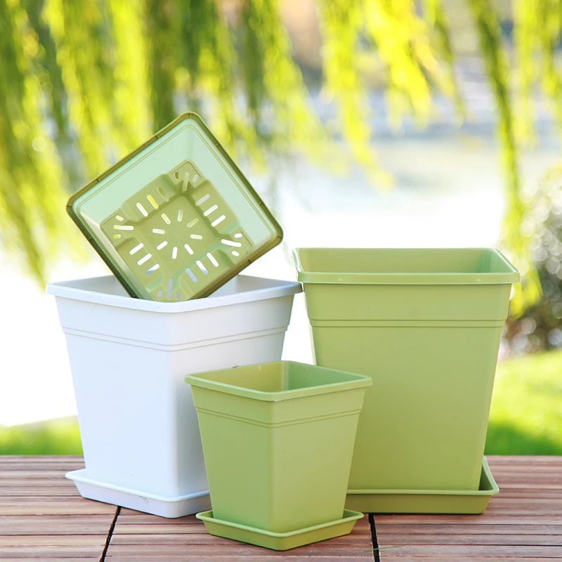 四方加厚塑料树脂升级透气青山盆方口控根花盆不烂根月季花种植盆