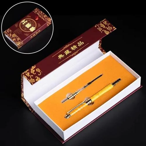 金丝楠水波特纹高端工艺笔钢笔（礼盒装）  JZ195