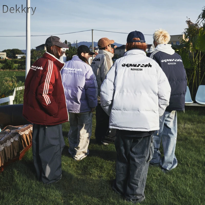 Dekkry冬季潮牌厚款外套加厚立领棉衣休闲百搭情侣装宽松潮流防风