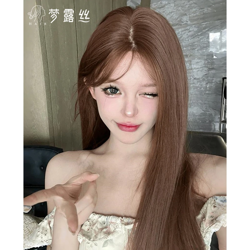 梦露丝假发【戴文青木】许妍同款发色女小额蕾丝全头套网红自然蓬松