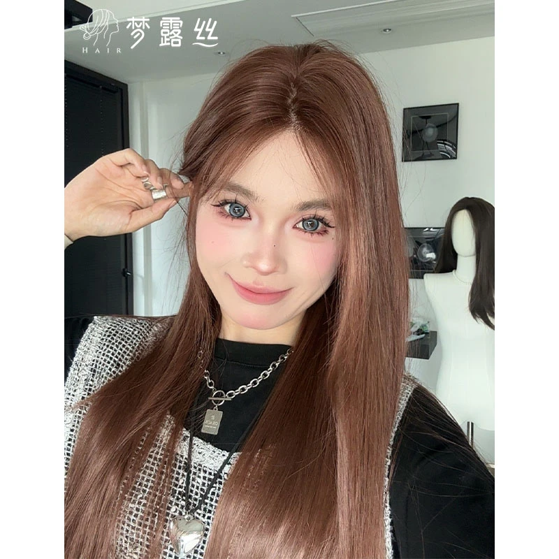 小呆专属-【焦糖玛奇朵】假发女红棕色长直发氛围感减龄整顶假发