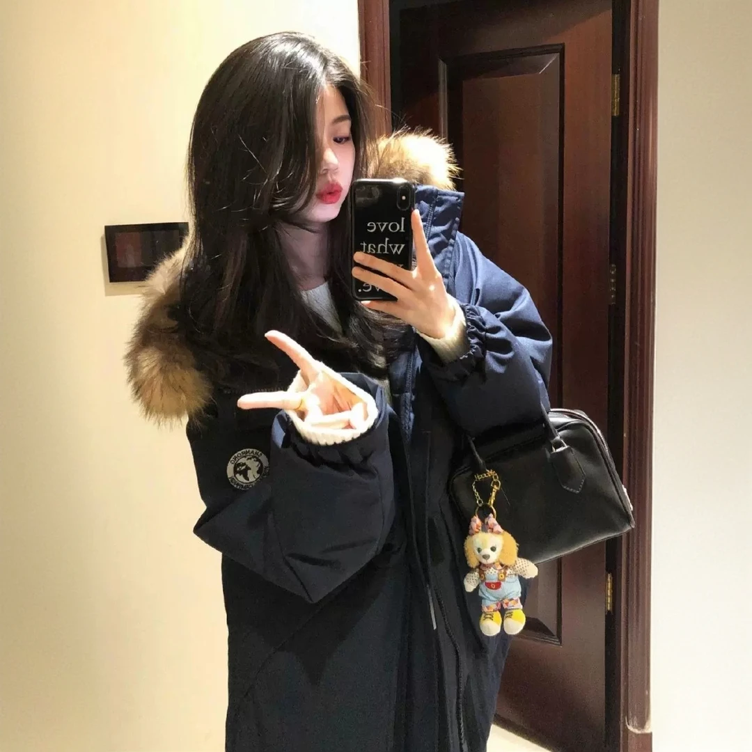 时尚派克棉服大毛领工装女短款冬季新款加厚情侣外套棉衣