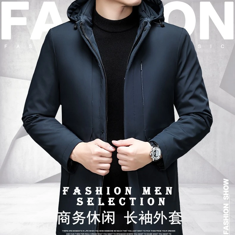 新款高端商务可拆卸内胆，活帽派克男装外套（小浣熊毛+兔毛袖）